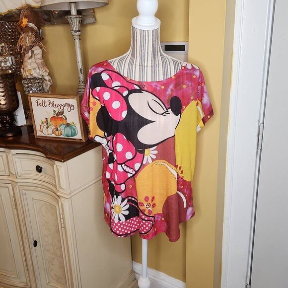 Disney Minnie Mouse blowing bubbles t shirt juniors size XL - Picture 1 of 5
